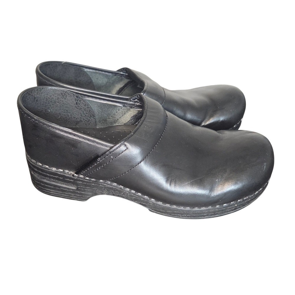 Dansko Professional Clogs Womens 42 US 11.5-12 Black Leather Nursing Shoes AS IS